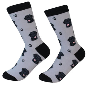Black Lab Socks -200 Needle Count-Cotton Socks- Life Like Detail of Black Lab - Unisex, One Size Fits Most