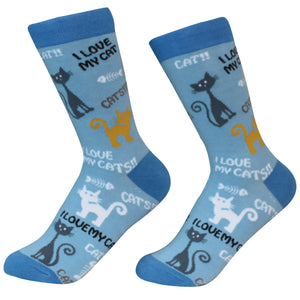 I Love My Cat Socks-200 Needle Count-Unisex, One Size Fits Most
