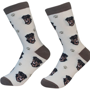 Rottweiler Socks -200 Needle Count-Cotton Socks- Life Like Detail of Rottweiler - Unisex, One Size Fits Most