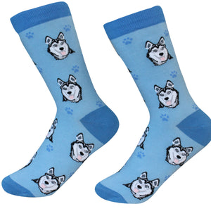 Siberian Husky Socks -200 Needle Count-Cotton Socks- Life Like Detail of Siberian Husky - Unisex, One Size Fits Most