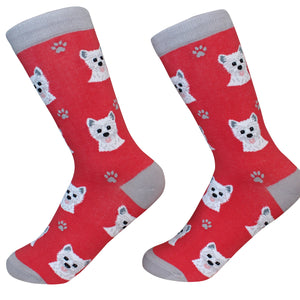 Westie Socks -200 Needle Count-Cotton Socks- Life Like Detail of Westie - Unisex, One Size Fits Most