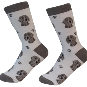 Weimaraner Socks -200 Needle Count-Cotton Socks- Life Like Detail of Weimaraner - Unisex, One Size Fits Most