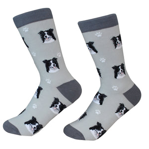 Border Collie Socks -200 Needle Count-Cotton Socks- Life Like Detail of Border Collie - Unisex, One Size Fits Most