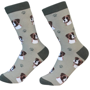 Boxer Socks -200 Needle Count-Cotton Socks- Life Like Detail of Boxer - Unisex, One Size Fits Most