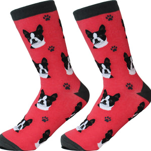 Boston Terrier Socks -200 Needle Count-Cotton Socks- Life Like Detail of Boston Terrier - Unisex, One Size Fits Most