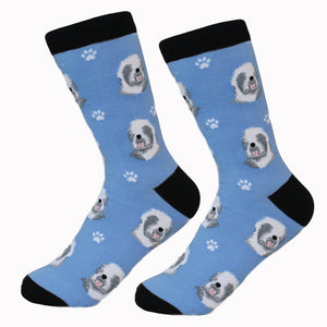 Old English Sheepdog Socks -200 Needle Count-Cotton Socks- Life Like Detail of Old English Sheepdog - Unisex, One Size Fits Most