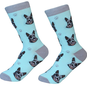 Australian Cattle Dog Socks -200 Needle Count-Cotton Socks- Life Like Detail of Australian Cattle Dog - Unisex, One Size Fits Most