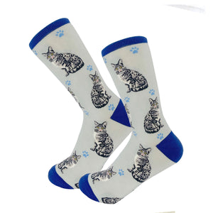 Silver Tabby Cat Full Body Socks