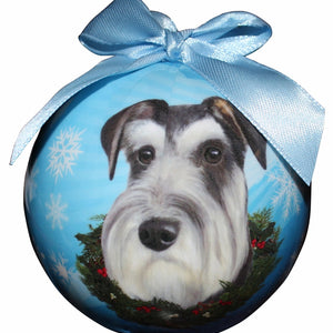 Schnauzer uncropped Ball Ornament