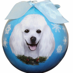 Poodle white Ball Ornament