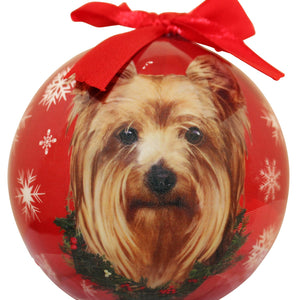 Yorkie Ball Ornament