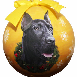 Great Dane black Ball Ornament
