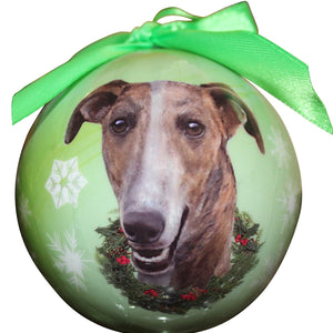 Greyhound brindle Ball Ornament
