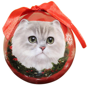 Persian white cat Ball Ornament