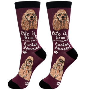 Cocker Spaniel Life is Better Socks