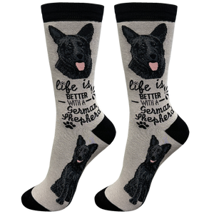 German Shepherd Black Life is Better Socks