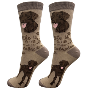 Labrador chocolate Life is Better Socks