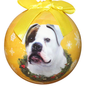 American Bulldog Ball Ornament