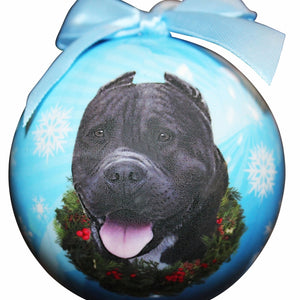 Pit Bull black Ball Ornament