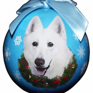 German Shepherd white Ball Ornament