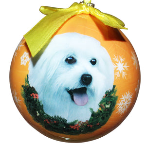 Maltese puppy cut Ball Ornament
