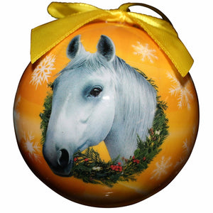 Horse white Ball Ornament